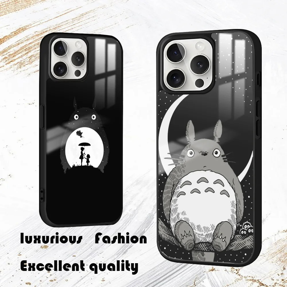 T-Totoros Phone Case For iPhone 16 15 14 13 12 11 Pro Max Plus Mini PC Fashion High Quality mirror phone case