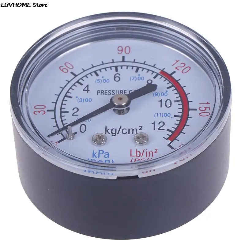 Bar Air Pressure Gauge 13mm 1/4 BSP Thread 0-180 PSI 0-12 Manometer Double Scale For Air Compressor