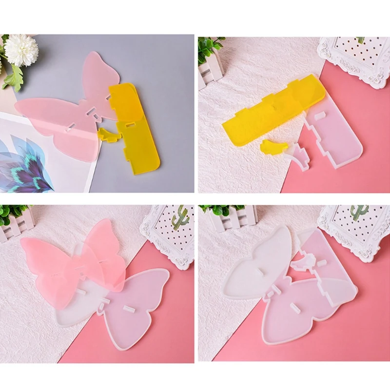 Butterfly Wall Shelf Epoxy Resin Mold Bowknot Bracket Silicone Mould DIY Crafts Home Decorations Casting Tools