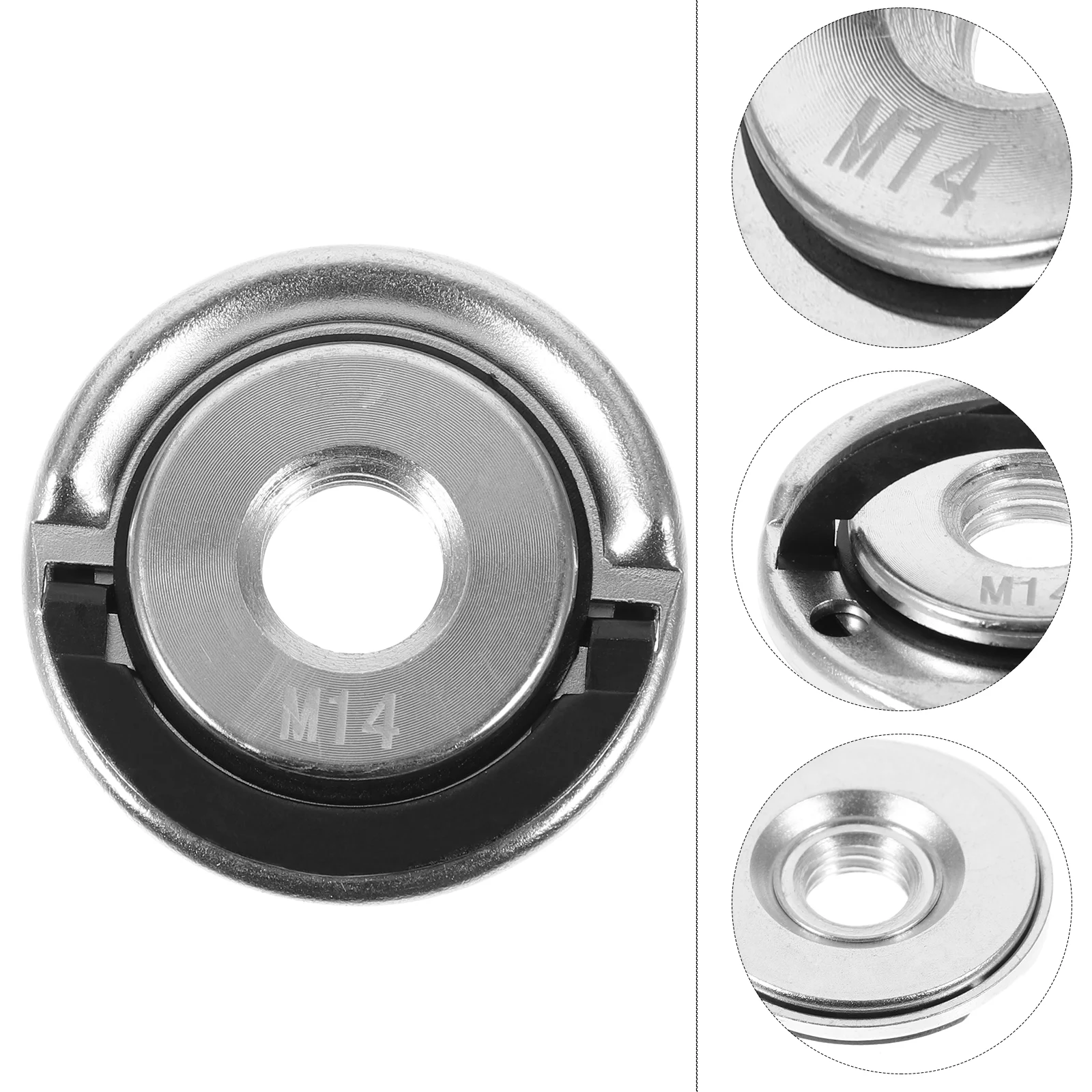 Angle Grinder Platen Fitting for Flange Nut 14mm Lock Lengthen Extension Steel Silver Electrical Part