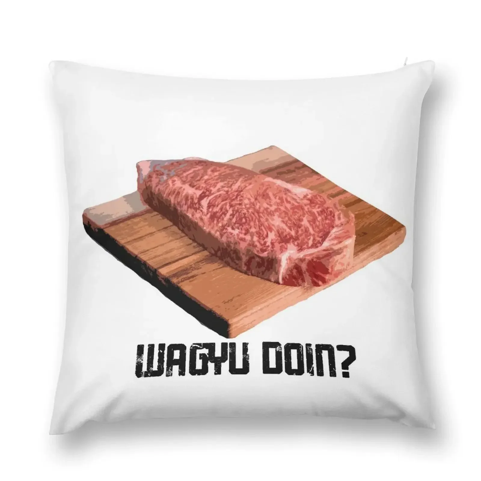 

Wagyu Beef: Wagyu doin Throw Pillow Decorative Cushions christmas cushions covers Cushion Cover For Sofa pillow