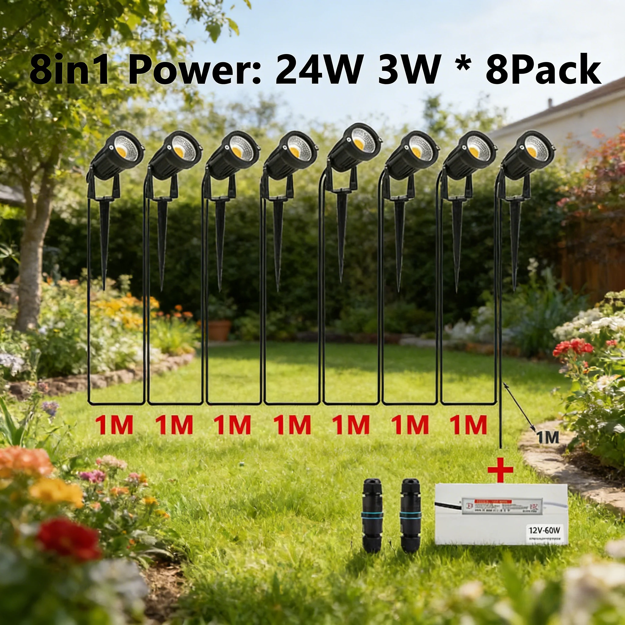 

Светодиодные уличные прожекторы 12В с низким напряжением, IP65, водонепроницаемые, для ландшафтного освещения сада, дорожек, дворов, газонов, патио, декоративные светильники с трансформатором