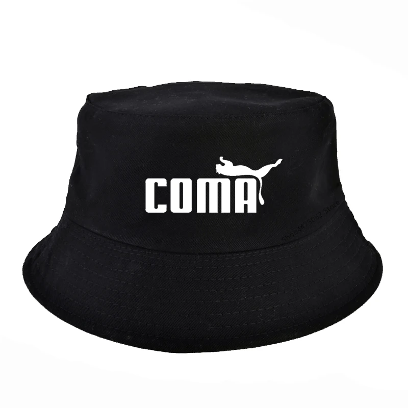 

Funny Coma Parody Print Graphic Men's bob fisherman hats Casual Classic women Bucket Hat Y2k Harajuku cap