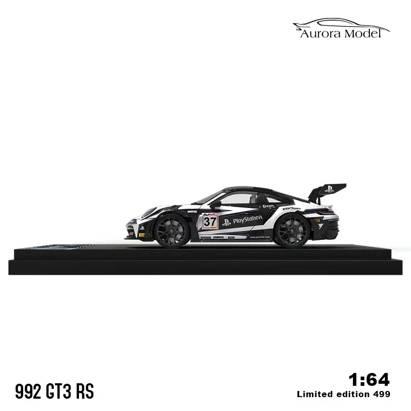 오로라 모델 자동차 RWB992 GT3 RS 합금 다이캐스트 스포츠카 컬렉션 디스플레이, 1:64