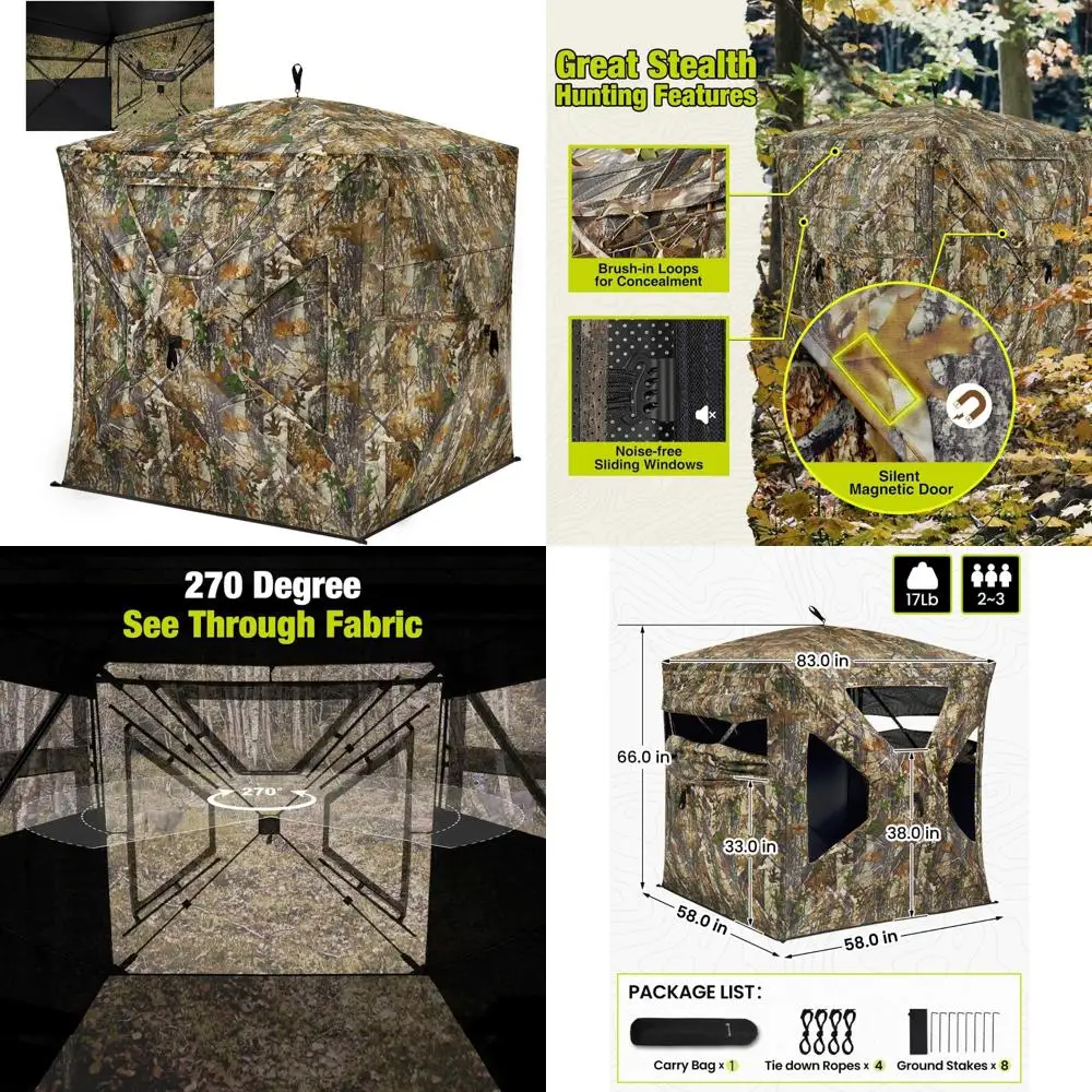 Tidewe 270° See-Through Magnetic Door and Sliding Window Pop-Up Ground Blind: Real-World Performance for the Serious Hunter
