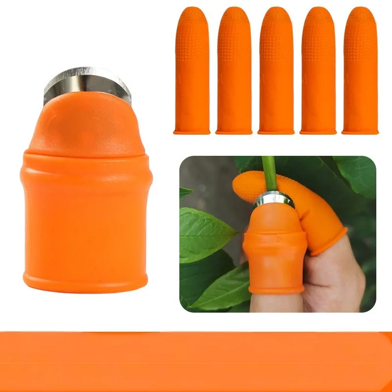 Finger Protectors Silicone Thumb Cutting Knife Protector Gears Vegetable Harvesting Knife Pinching Plant Blade Scissors Gloves