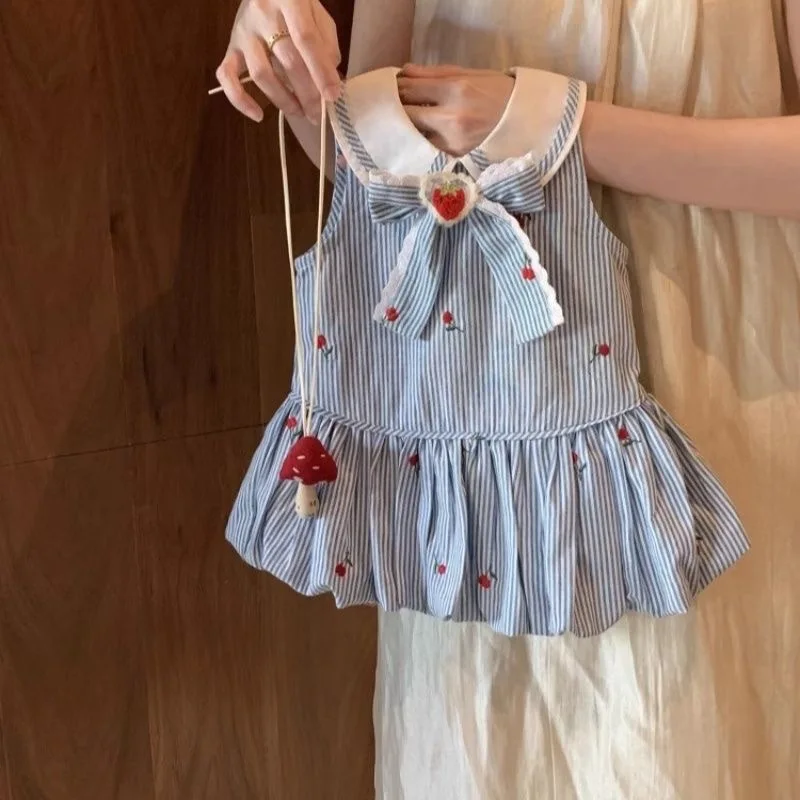 

Girls Summer Tank Top Skirt Western Style Flower Bud Skirt 2026 New College Style Casual Dress for Children and Baby Girls