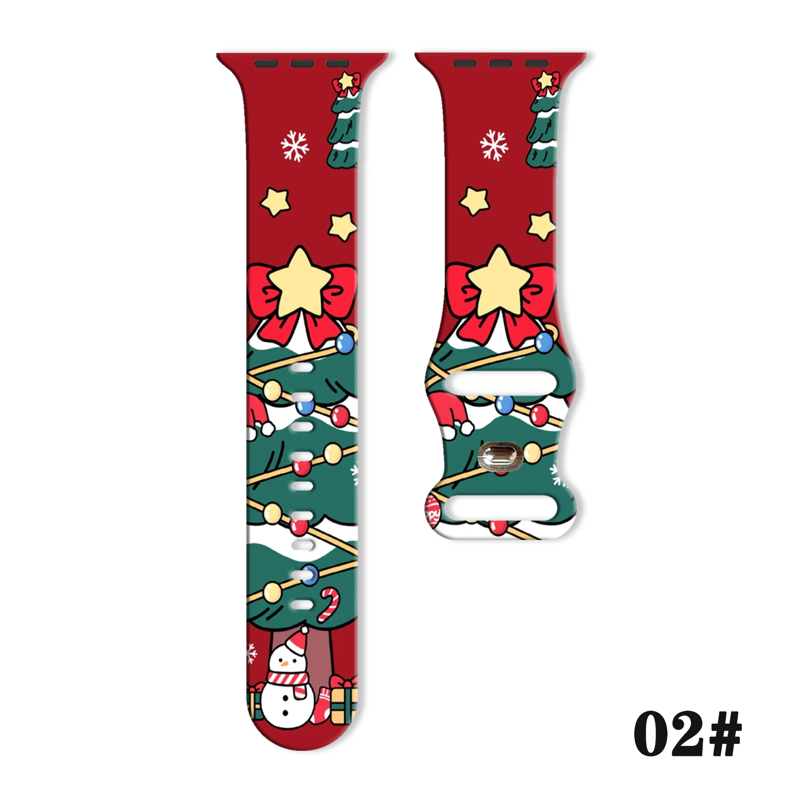 

Christmas Collection Strap for iWatch11 10 Silicone Band Replaceable Bracelet for Apple Watch 46mm 44mm 42mm 41mm 38mm Watchband