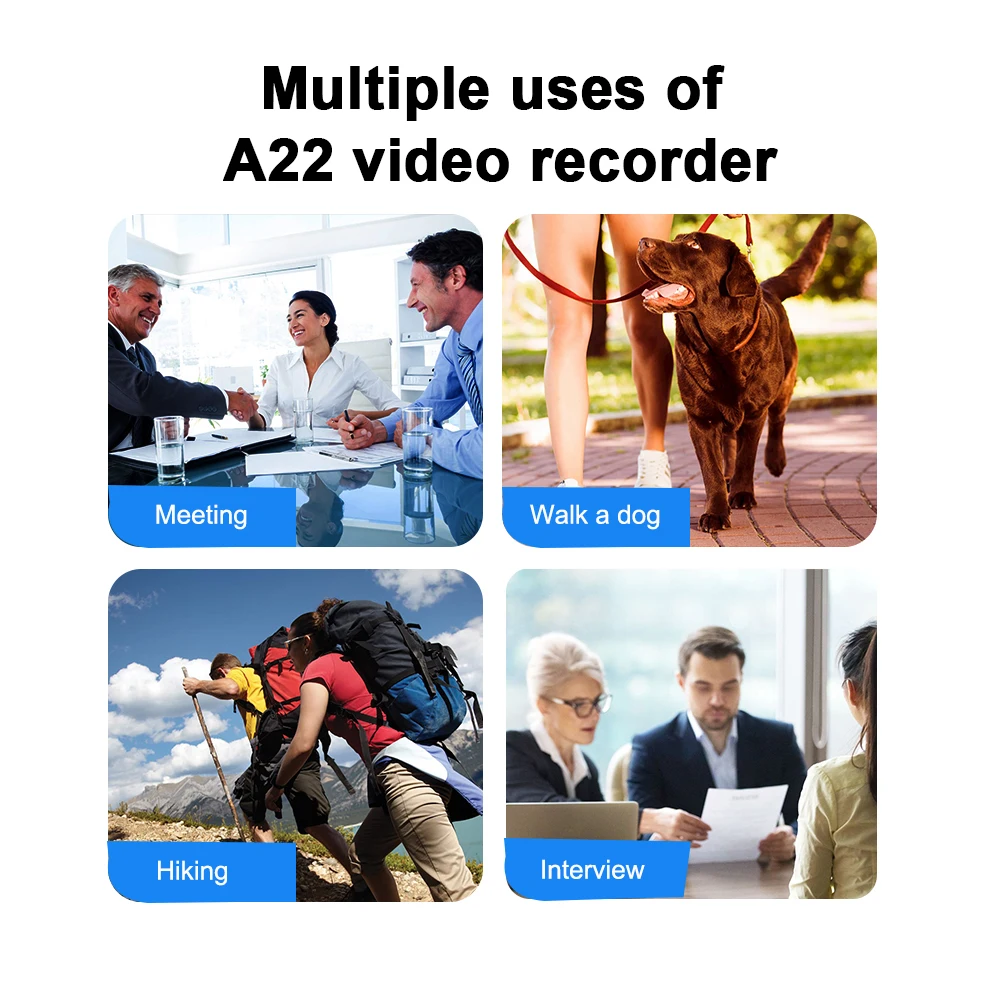 Cámara corporal A30 Full HD 1080P, pantalla de 1,3 ", visión nocturna, detección de movimiento, videocámara policial, grabación Mini, compatible con tarjeta TF de 128G