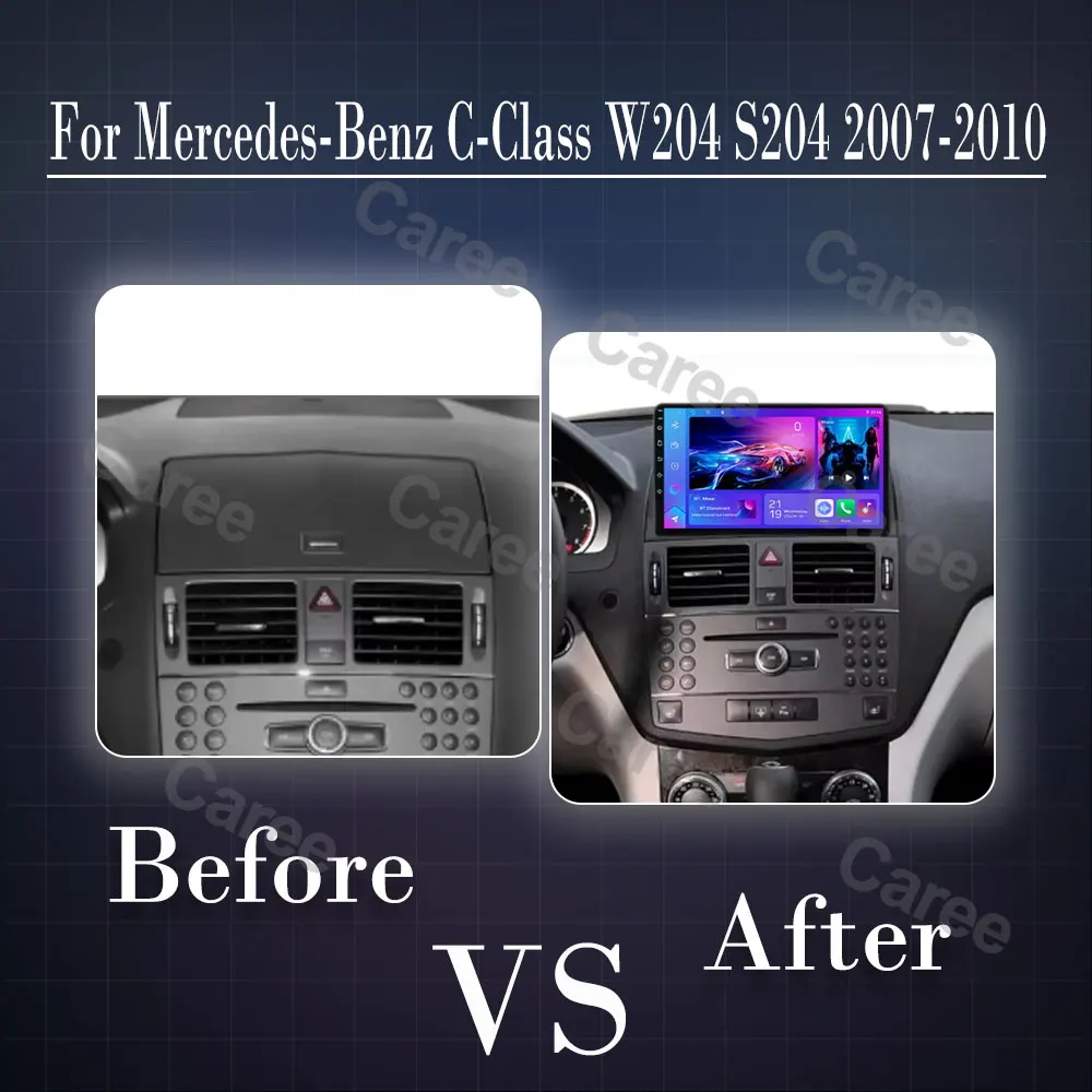Car Radio For Mercedes-Benz C-Class W204 S204 2007-2010 Android Auto Player Wireles Carplay 8core Autoradio Multimedia Stereo BT