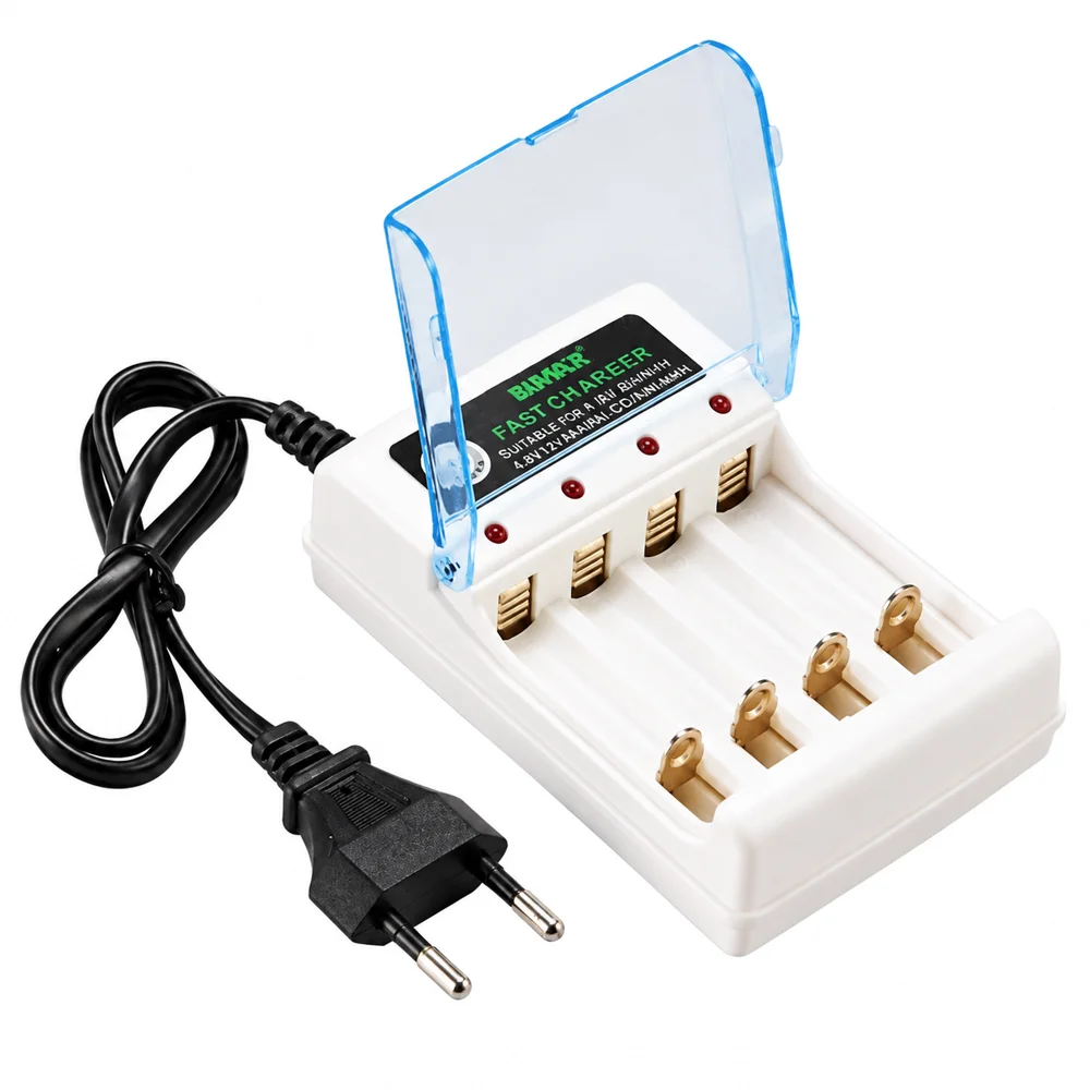 HTMCK AA / AAA Battery Charger 4 Slots 220V For 1.2V Rechargeable Battery Quick Charger with Cover Protection Adapter Accessorie