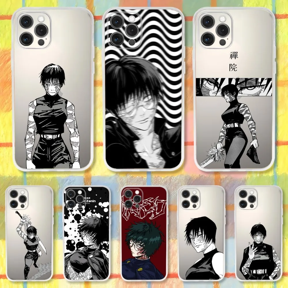Funda de teléfono Maki Zenin Jujutsu Kaisen para iPhone 16,15,14,13,12,11 Pro,Max,Plus,X,XS,XR,SE,Mini silicona transparente suave