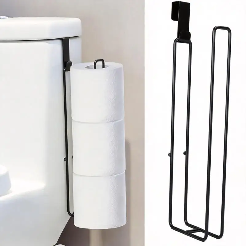 Luxury Wall-Mounted Toilet Paper Holder Waterproof Non-Slip Tissue Roll Stand Modern Bathroom Accessories Kitchen Paper Towel Hook Toothbrush Holder High-Pressure Silicone Plunger Multi-purpose Home Decor Rack