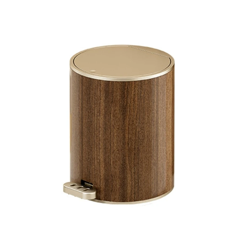 Trash Can Contemporary Grained Waste Container with Lid Complements Robust Construction For Everyday Needs