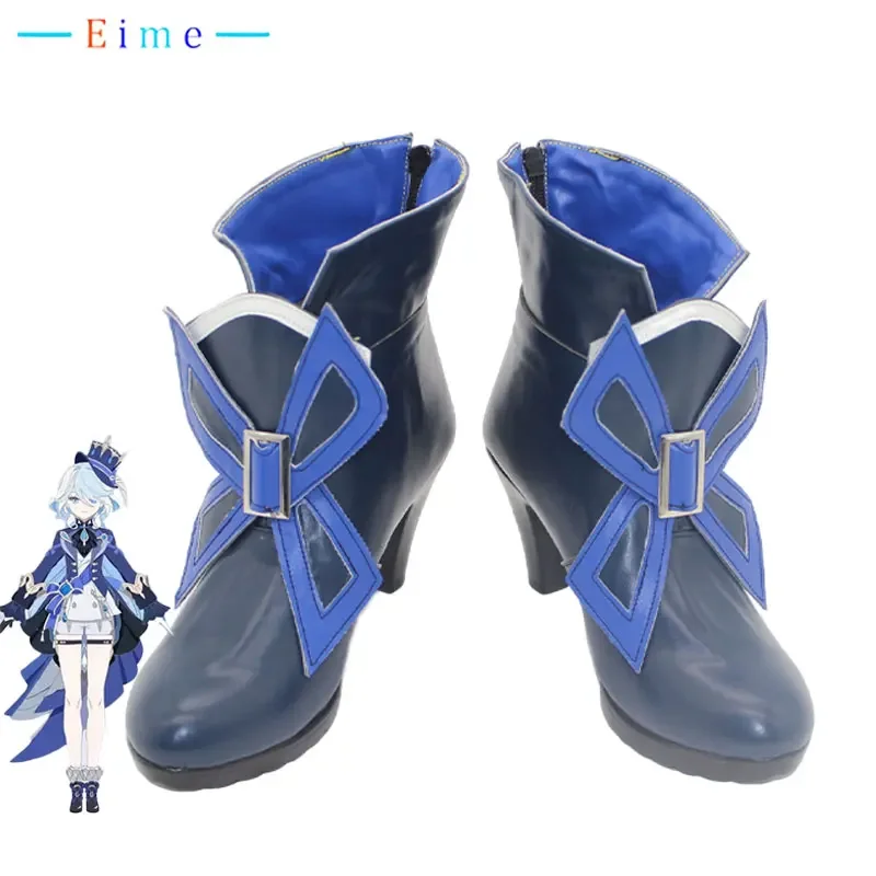 Focalors Cosplay Shoes Game Genshin Impact Cosplay Props Accessories PU Leather Shoes Halloween Carnival Boots Custom Made