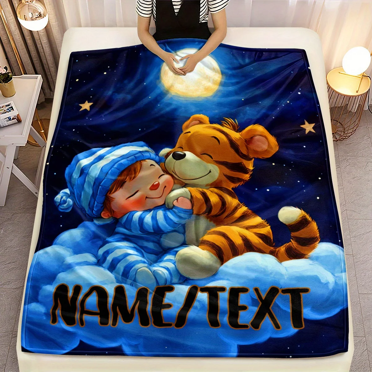 Personalized pink turtle pattern flannel blanket soft and warm all year round _ Suitable for sofa bed camping and travel