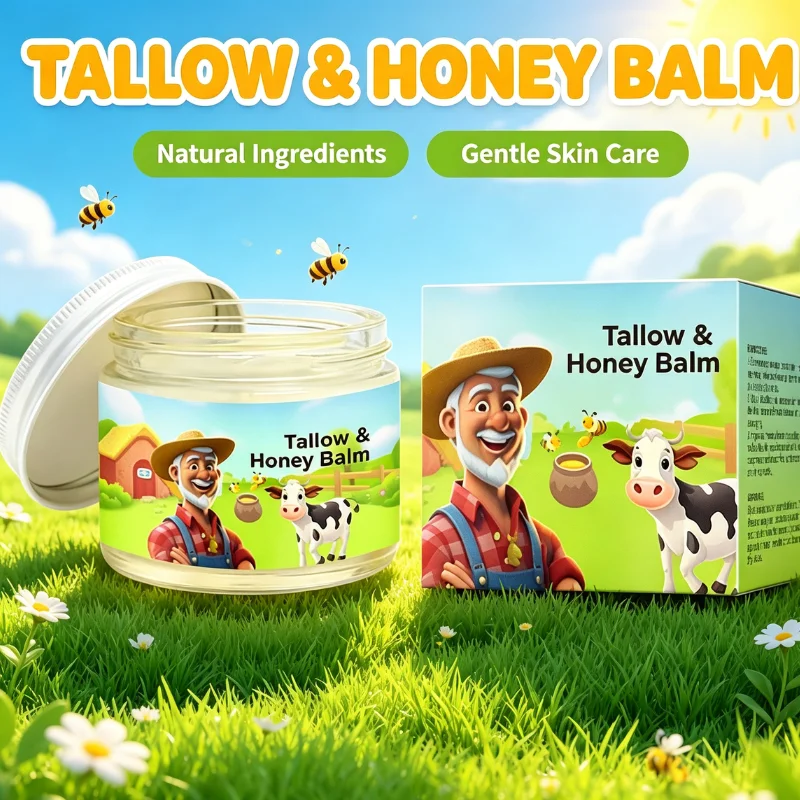 Hydrating Tallow & Honey Balm Gentle Deep Nourish Dry Rough Skin Moisturizing Soothing Nourishing Body Face Skin Repair Balm