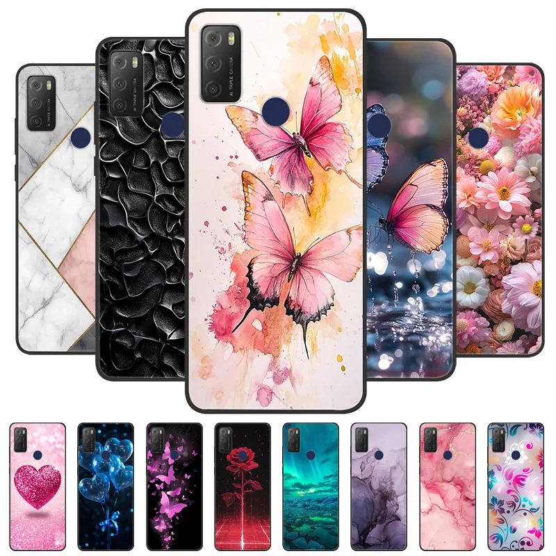 Para TCL 20Y 6156D funda trasera de silicona mate suave de mármol para TCL 20Y 20E 6125F carcasa de teléfono de cobertura completa TCL20Y TCL20E