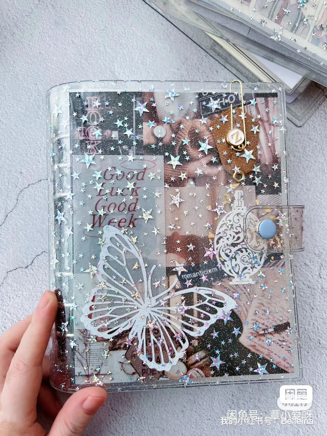 A6โปร่งใส PVC หลวม Leaf Notebook Planner Agenda Organizer Diary แบบพกพา6แหวน20แหวน Binder 2022ใหม่