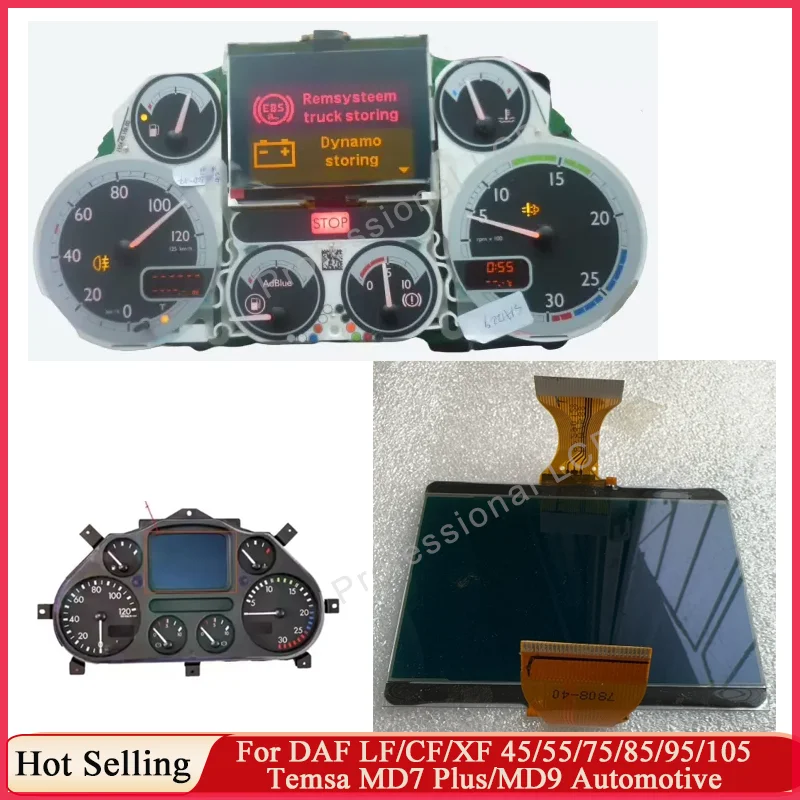 Wysokiej jakości ekran LCD deski rozdzielczej do ciężarówek DAF XF CF LF 45 55 75 85 95 105, zamiennik pikselowego wyświetlacza prędkościomierza i zestawu wskaźników. — zdjęcie produktu 3