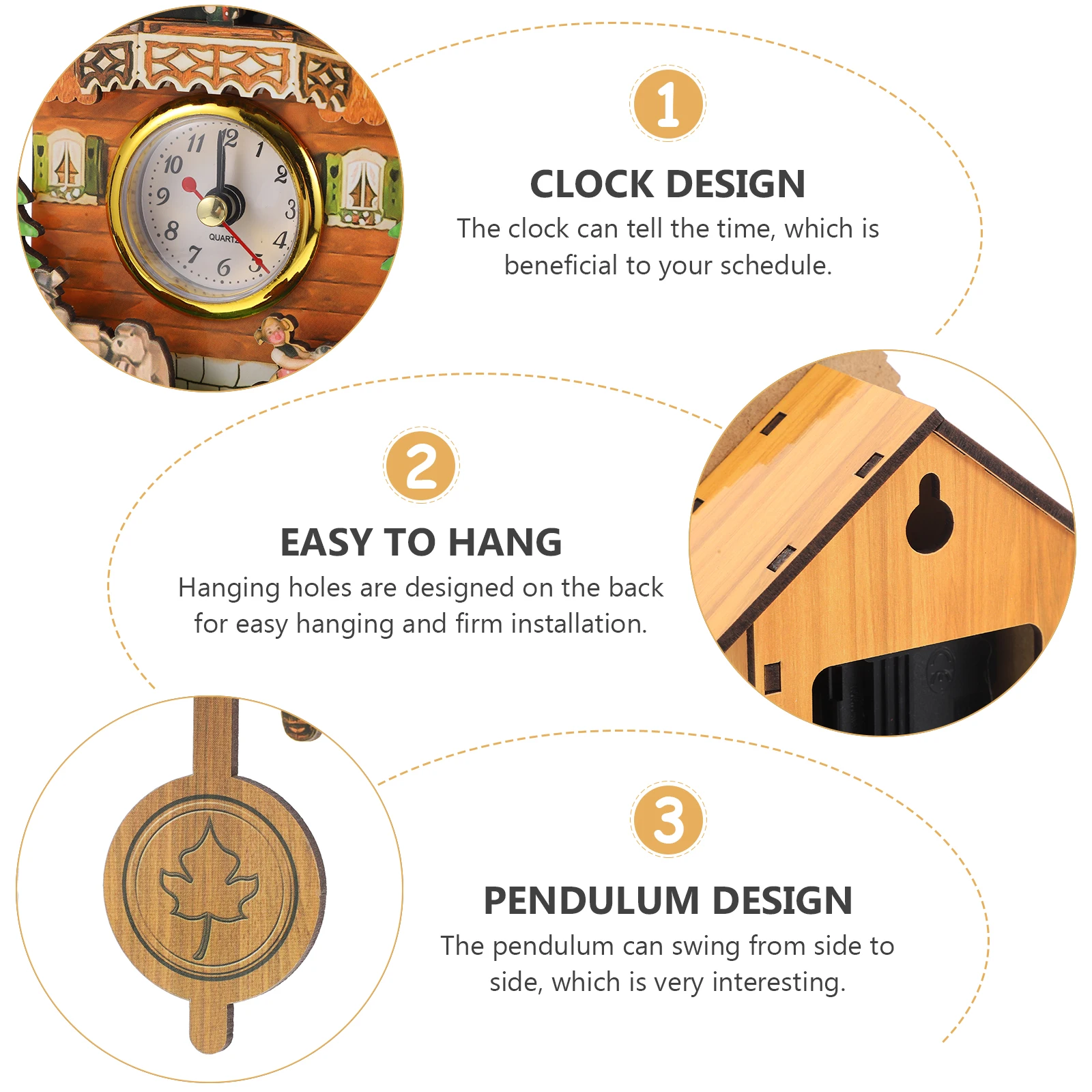 

Wall Clock Decorative Vintage Home Office Pendant Clocks for Living Room Decoration