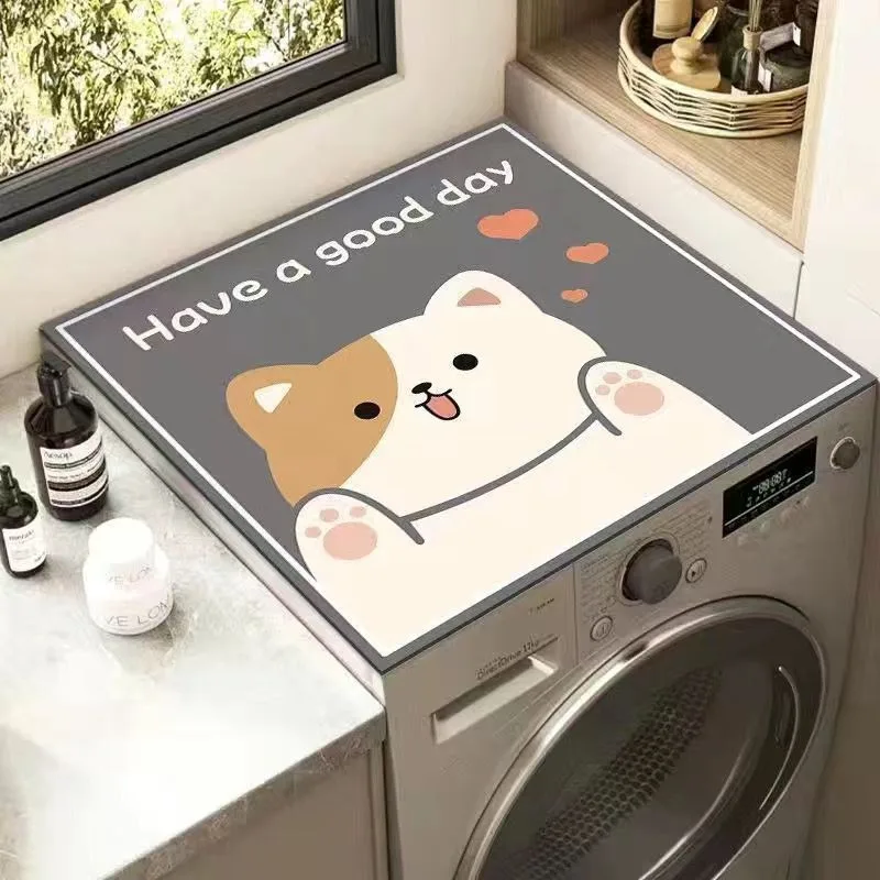 Drum washing machine mat, household water absorbing, sunscreen, dustproof mat, diatomaceous earth refrigerator bedside table mat