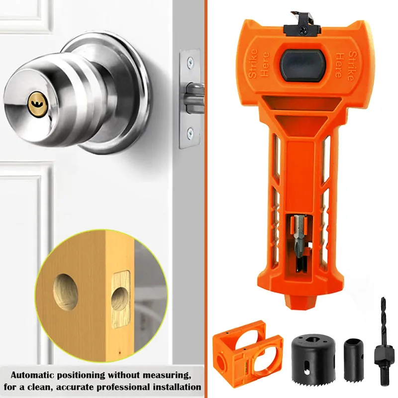 Ball Lock Hole Opener+Door Latch Installation Kit for Remove Material Accurate Scoring and Chiseling Door Installation Kit