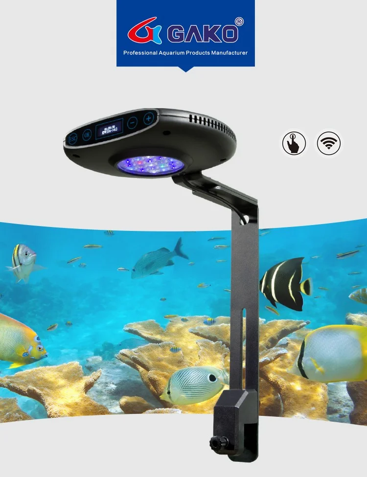 Adjustable Single / Mixed Color 79W LED Light Natural Lighting Sea Fish Tank Aquarium LED Lamp with WIFI Control Adjust Bracket