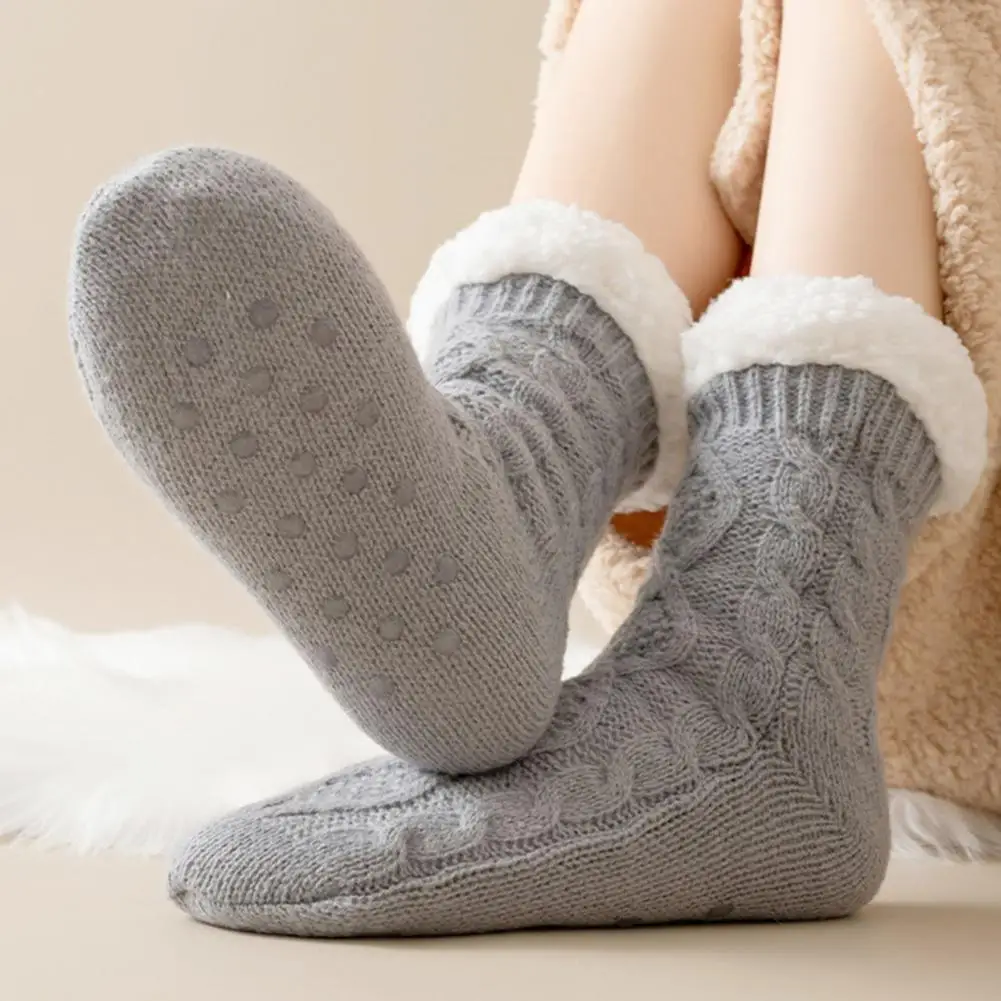 Calzini antiscivolo Calzini pantofola in cashmere ultra spessi accoglienti per donne anziane Calzini invernali antiscivolo per la casa Morbidi dormire