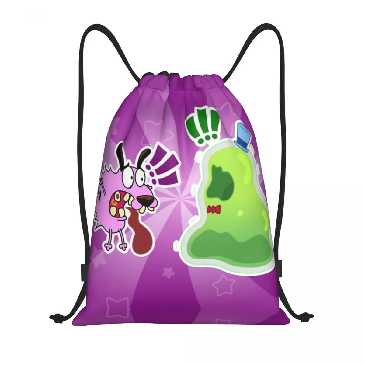 Custom C-Courage The Cowardly Dog Drawstring Bag Men Women Lightweight Sports Gym Storage Backpack