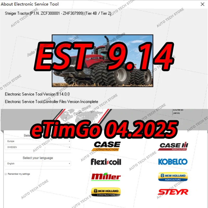 Image of EST 9.14 Up4 ETimGo 04.2025 Elektronische Service-Tools für Ingenieurwesen + Aktivator + Diagnoseprozesse Ohne Ablaufdatum für CNH