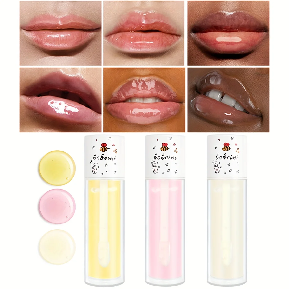 Long-lasting non-stick Lip Oil-Radiant lip balm, peach honey, party daily/special events-Ideal gift for women, pink/yellow tones