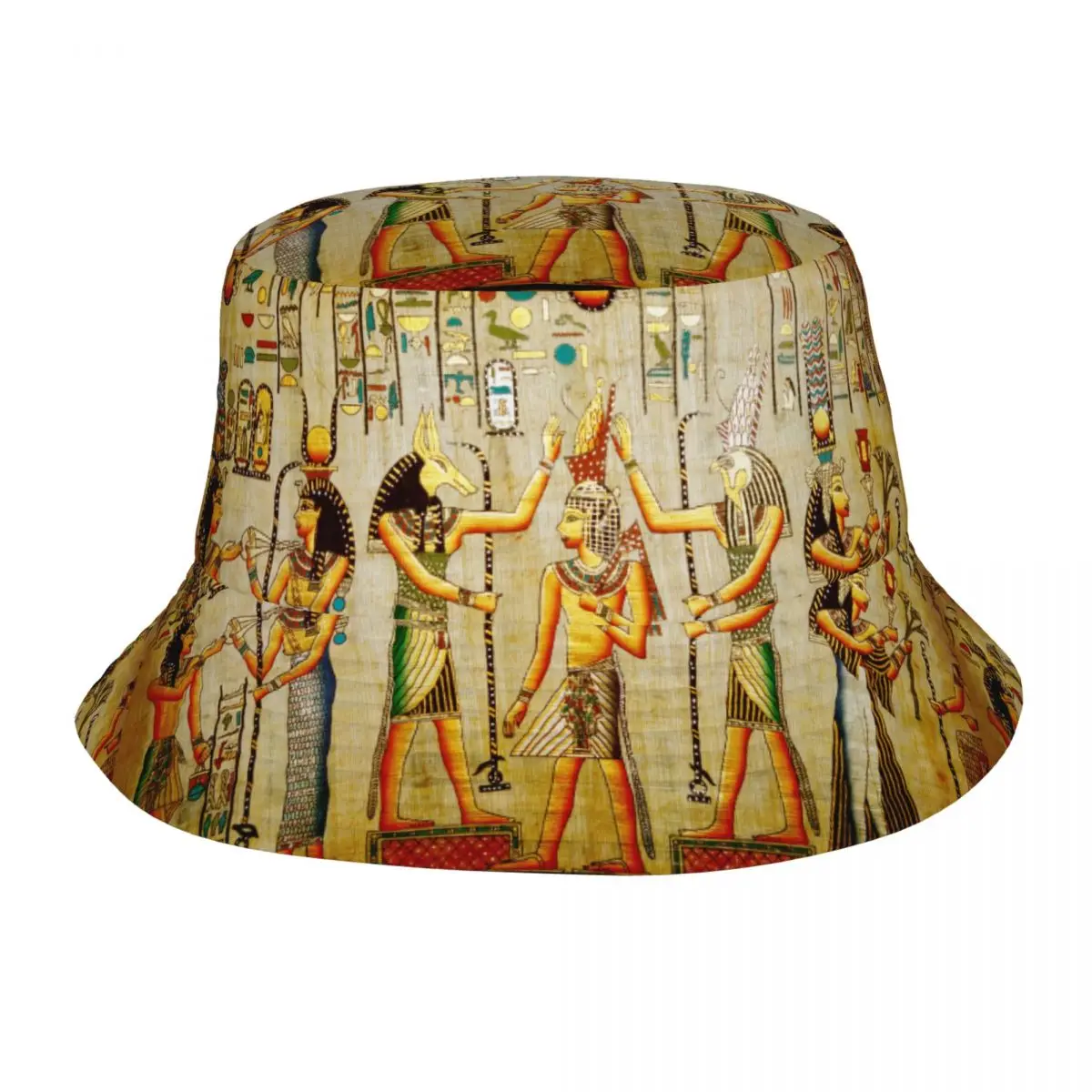 Ancient Egypt Pattern Bucket Hat Fisherman Foldable Women Men Sunscreen Shade Cap