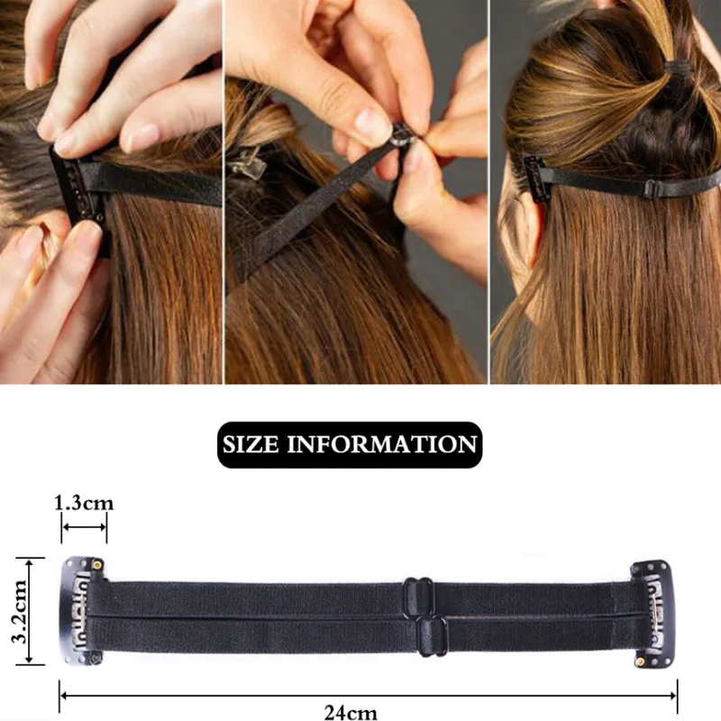 Banda de estiramiento simple/doble para levantar los ojos y las cejas, banda elástica mágica de Ojos de zorro con Clips BB, correa ajustable para el cabello