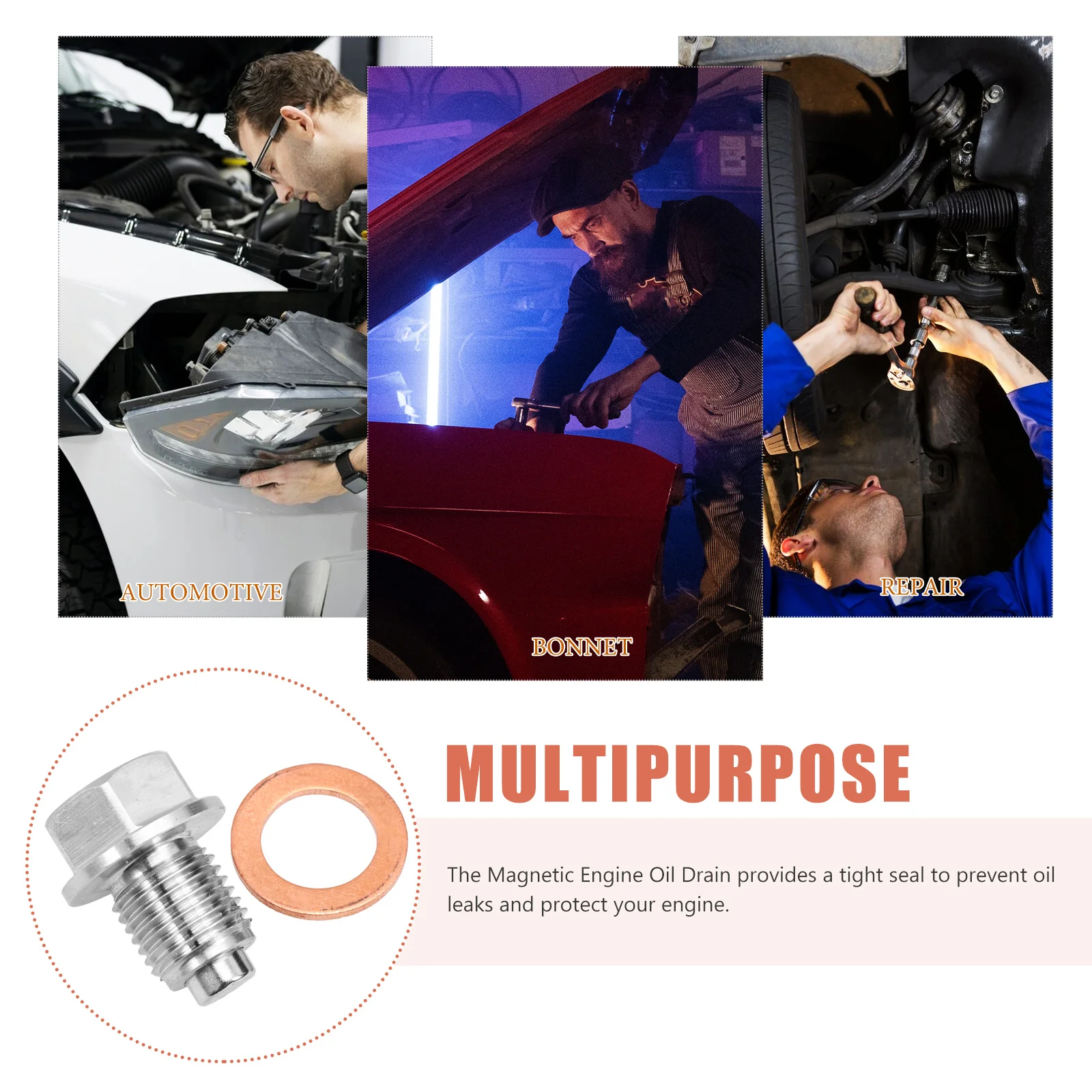 

Oil Drain Plug M12x1.5 Magnetic Transmission Drain Plug for Vehicle Engine Oil Pan Replacement Car Supply Car Supply