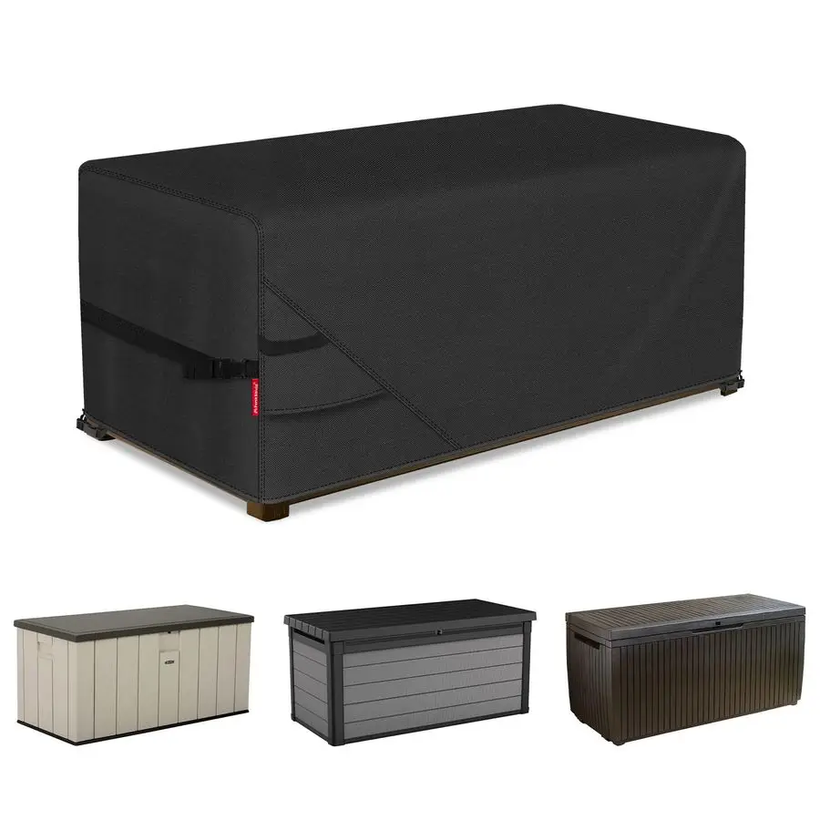 

Patio Deck Box Storage Cover 600D Outdoor Waterproof Cover for 150230 Gallon Box Tear Resistant Rectangular Fire Pit Table Cover