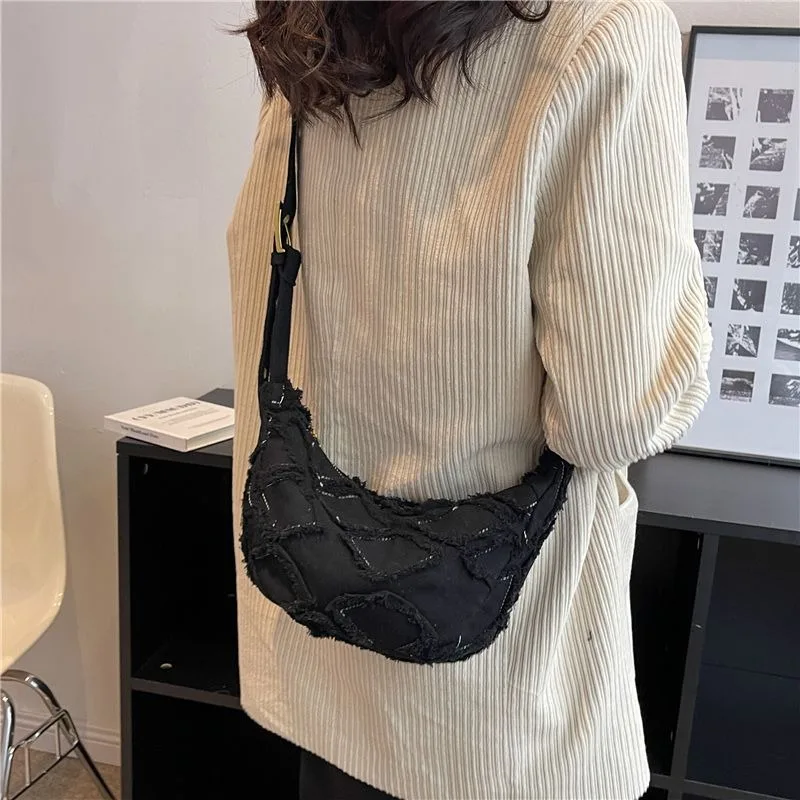 Denim Shoulder Bags Women Korean Fashion All-match Casual Famous Lady High Street Handbags Designed Harajuku Crossbody Bag Ins