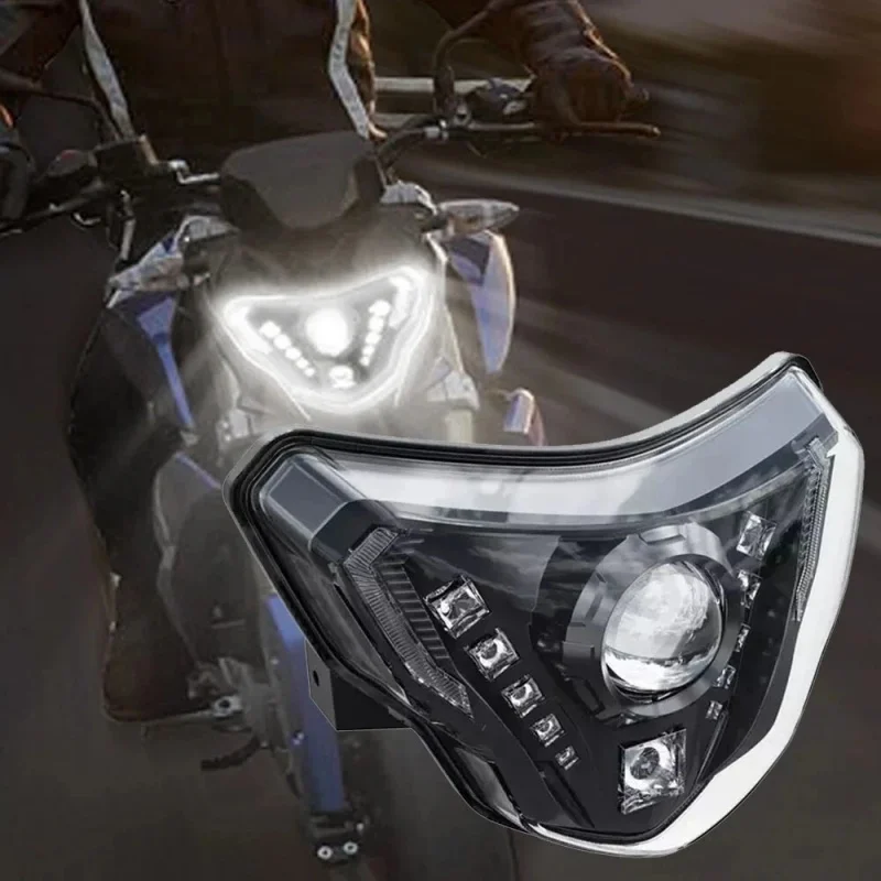 1X Motorcycle LED Headlight For BMW G310R G310GS G 310 R GS 310GS 310R 2022 Angel Eye W/DRL Hi/Low Beam E24-mark Front Headlight