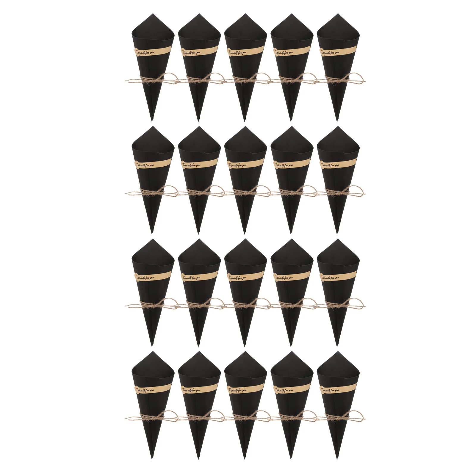 

50pcs Cream Paper Durable Kraft Food Cones Rope Ideal for Events Weddings Cafes Kraft Paper Food Cones Cake