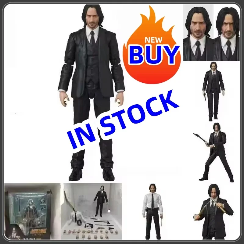 

2026 IN stock new Anime Mafex 212 John Wick Figure 085 JOHN WICK Chapter 2 with Dog Chapter 4 PVC Joints Moveable Toy
