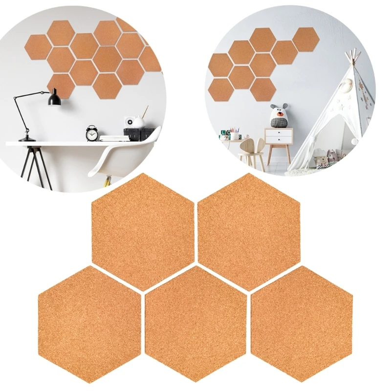 

5PCS Cork Notice Board Self Adhesive Cork Memo Board Display Message Notice Board for DIY Photo Wall Home Decorations