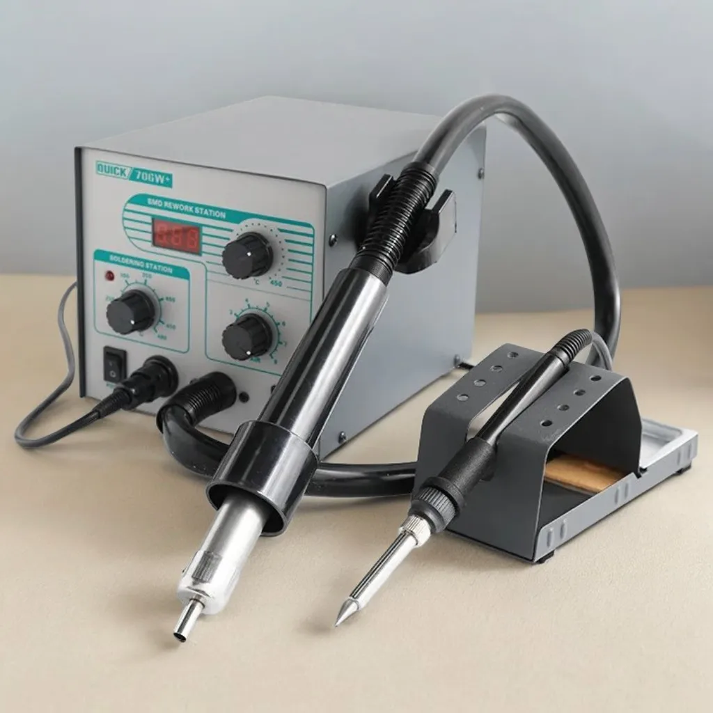 

quick hot air gun, quick 706W+,580W quick desoldering station and soldering station 2 in 1,mobile phone rework station