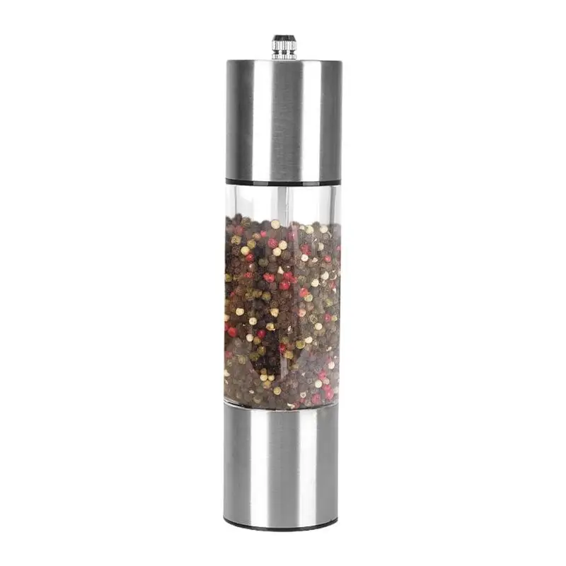 

Pepper Mill Manual Refillable Salt Pepper Grinder Adjustable Coarseness Manual Peppermill Stainless Steel Refillable Peppercorn