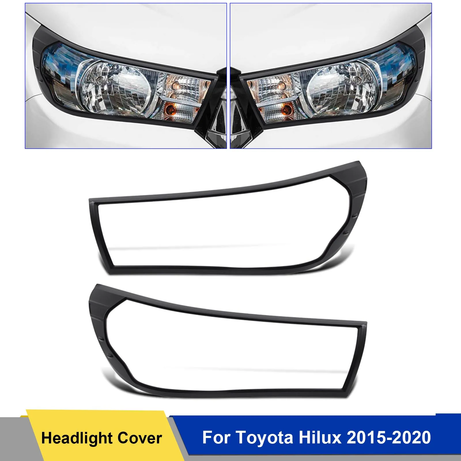 

Front Head Lamp Light Cover Trim Guard Fit For Toyota Hilux Revo Recco 2015 2016 2017 2018 2019 2020 Year Models