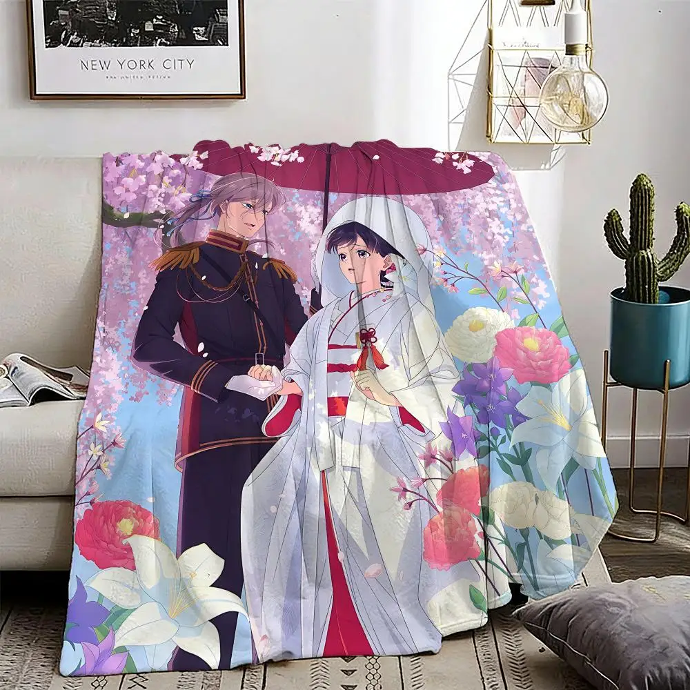 

Anime My Happy Marriage Throw Lightweight 240g Flannel Blanket Soft Skin-friendly for Summer Cooling