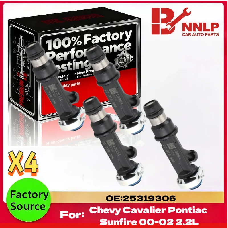 4 Uds inyectores de combustible 25319306 aptos para Chevy Cavalier Pontiac Sunfire 00-02 2.2L 25321267 17113680