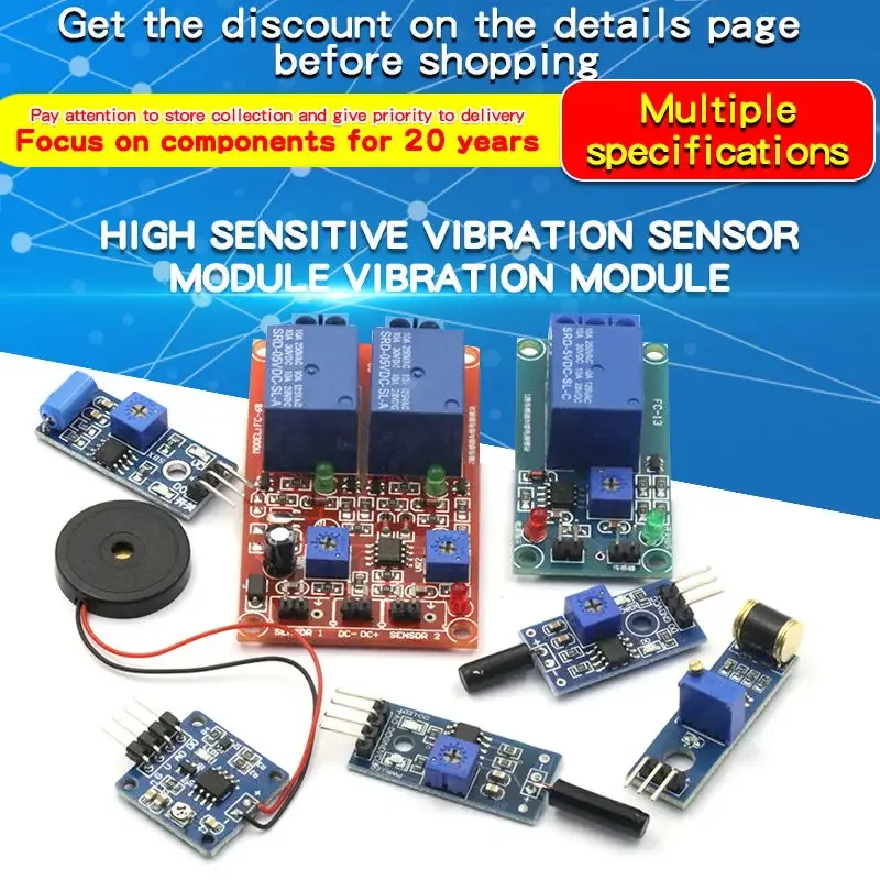 1PCS Highly Sensitive Vibration Sensor Module Vibration Module SW-18010P SW-420 Normally Open and Closed Alarm Induction