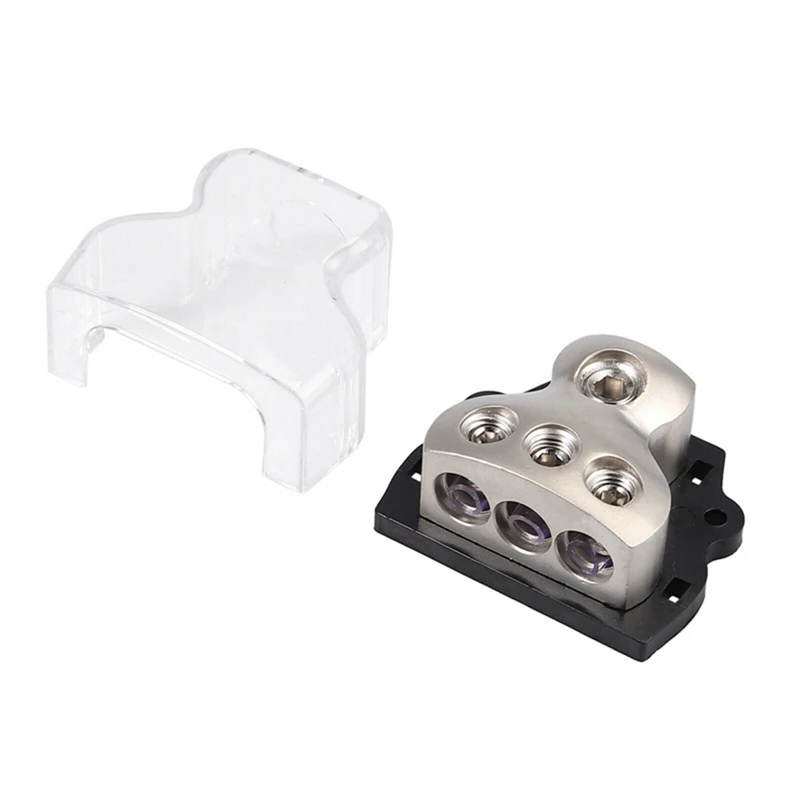 3-Way Power Distribution Block 1X0 Gauge In 3X4 Gauge Out Power Distribution Block For Car Audio Splitter Easy To Use