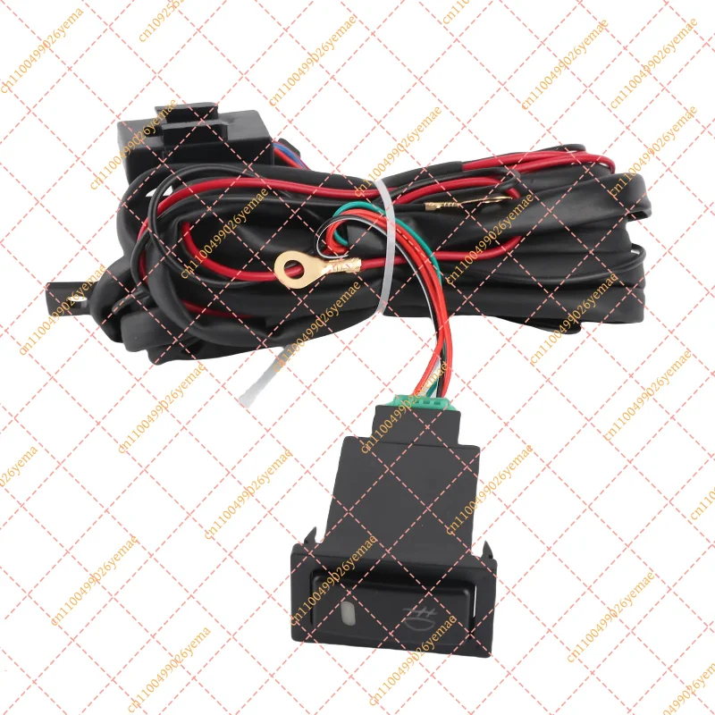 12V Automotive Universal Wiring Harness, LED Fog Light Assembly with Relay, Fuse and Control Switch