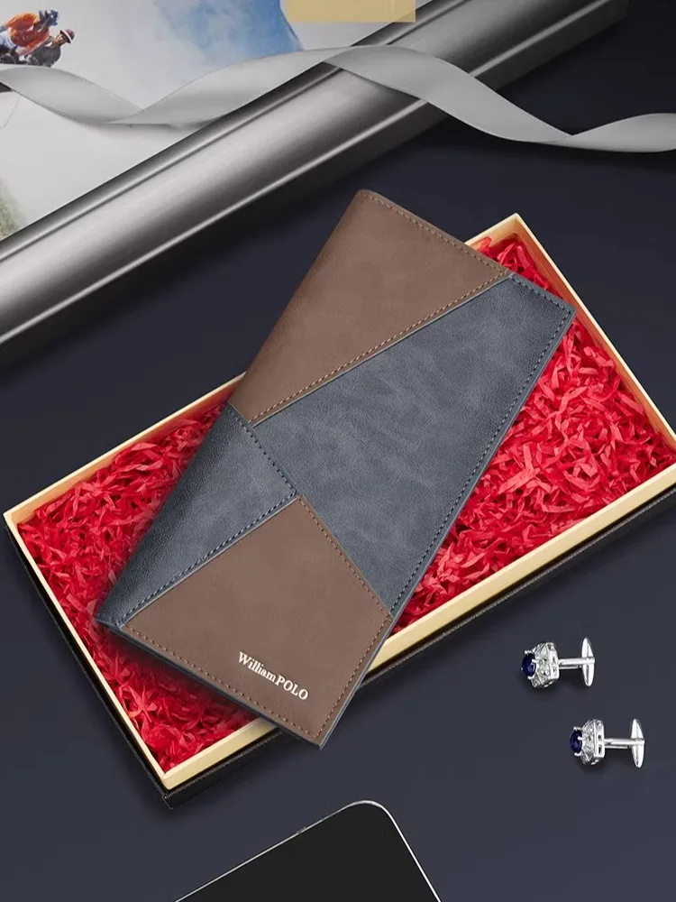 ultra-thin-men's-wallet-multi-card-portable-splicing-color-williampolo-men's-wallet-long-shape-vertical-pattern-male-gender